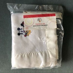 Vintage Beacon Baby Mickey & Co Patches n’ Pal Embroidered Crib Blanket NOS
